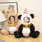 全場客製【玩偶】diy照片客製化人臉娃娃會唱生日快樂歌的熊毛絨公仔玩偶生日禮物女