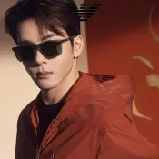 【EMPORIO ARMANI】亞曼尼 亞洲版 時尚太陽眼鏡 金屬彈簧鏡臂 EA4241D 620687 透灰框深灰鏡片 公司貨
