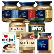 #悠西將# 日本AGF MAXIM 玻璃罐裝即溶咖啡 金色箴言 藍色華麗贅澤 黑色深煎烘焙 白色摩卡 agf咖啡