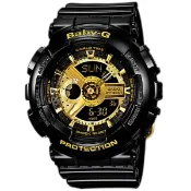 大高雄鐘錶城 Casio卡西歐 Baby-G BA-110-1A 雙顯運動錶 黑+金 43.4mm｜樂天領券現折★全館特惠中★指定刷卡回饋10%