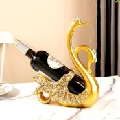 歐式輕奢情侶天鵝紅酒架擺件葡萄酒架酒櫃客廳電視櫃裝飾喬遷禮物【新祥】
