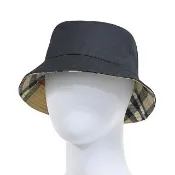 【BURBERRY 巴寶莉】BURBERRY刺繡馬術騎士LOGO棉混紡雙面漁夫帽(黑)