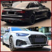 【Audi A4 S4新舊款碳纖維空力套件】Audi A4 S4改裝碳纖維空力套件前下巴側裙後下巴套件