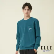【ELLE ACTIVE】 男款 胸前口袋大學T-綠色 (EA24A2M1403-45)