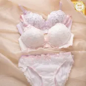 柳岸小舖 【無鋼圈聚攏】蕾絲文胸 刺繡內衣 花朵內衣 少女內衣 日系內衣 甜美內衣 集中託高 舒適透氣 無痕背扣 成套內衣組