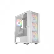 Mavoly 松聖 PLUM-P206 白 玻璃透側機殼 (ATX/內建風扇前3後1(炫彩定光)