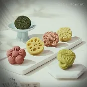食刻。造型夾心綠豆糕禮盒-荷塘蓮花朵原味盒裝不甜品甜點烘焙糕點心零食品下午茶好吃早餐傳統伴手禮品板栗子紅豆沙餡蓮蓉狀元糕