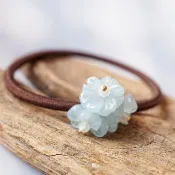 「風鈴木」海藍寶石 天然石 髮束 髮飾 3 月誕生石 藍色 禮物 贈禮