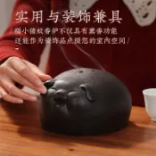 免運💯可愛小豬陶瓷蚊香爐大號家用蚊香盒防火防燙安全創意盤香爐接灰盤YO