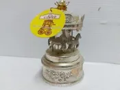 老件 金屬製 北海道 小樽 旋轉木馬音樂盒 小樽音樂盒