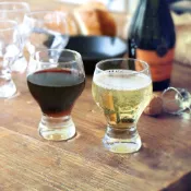 日本TOYO Sasaki東洋佐佐木225cc玻璃多用途酒杯~雞尾酒杯~白酒杯~聞香杯~調理杯-2入禮盒組