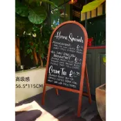 (店+)復古落地立式小黑板架廣告牌擺攤展示牌咖啡店鋪用價格菜單寫字板