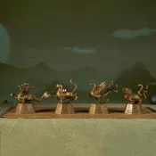 銅作TUMZUO 青龍 白虎 朱雀 玄武 四神獸 高溫著色 彩色顏料手繪 青銅手工打造 銅雕 居家裝飾 收藏 送禮 文創