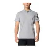【Columbia 哥倫比亞】男款-防曬UPF50快排短袖POLO衫-灰色(UAE14950GY/JS)