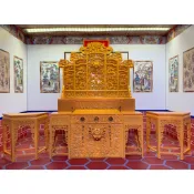 {鑫水} 廟桌 九龍屏風 神桌 花台 六角桌 半邊桌 模型廟會