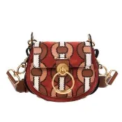【Chloe’ 蔻依】新款粒面牛皮TESS拼壓紋鱷魚牛皮波西米亞風手提/肩背包