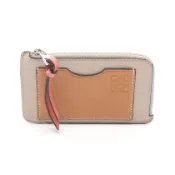 【DOKODEMO】【二手】 LOEWE零錢包 Anagram 硬幣卡包 米色皮革 Fragment 卡包 女士二手 B