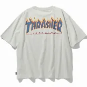 THRASHER 日本限定 TH24SU03R-AG2 FLAME LOGO TEE 彩色火焰 短T (雪花底綠字)