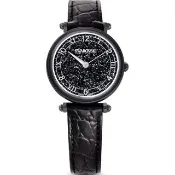 【SWAROVSKI 施華洛世奇】滿天星個性鑽錶 閃耀水晶時尚腕錶 35mm黑色 母親節優惠(5664311)