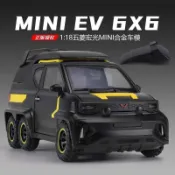 玩具車 模型車 車模 汽車模型合金車模型1:18 五菱宏光MINI EV皮卡 合金車模 仿真越野車 玩具車 收藏擺件 禮