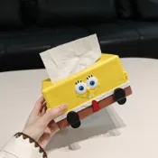 現貨海綿寶寶派大星紙巾盒擺件家居輕奢客廳創意餐邊櫃桌面茶几裝飾品