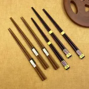 御膳坊 高級木筷組 5雙入 龍族 成人筷 長木筷 雪衫 紫檀木 印花筷 木筷 高級木筷 餐具 原木筷【圖案隨機】
