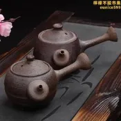【現貨免運】臺灣手把柴燒壺手工製作粗陶悠然壺新款創意茶具手拉坯茶壺禮品