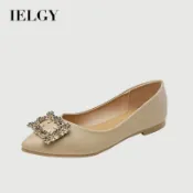 IELGY 法式水鑽鞋時尚尖頭氣質百搭平底鞋