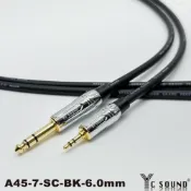 (店+)【YC Sound】50公分 直頭+直頭款 亮鉻殼 特殊電鍍工藝 亮鉻接頭 發燒線 6.3mm 轉 3.5mm 6.3轉3.5音源線 TRS 大轉小 6.5mm錄音直播 聲卡監聽線