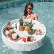 不二選 藤編桌椅 沙發椅 戶外家具 酒店家具 度假村家具 戶外沙發 庭院家具 躺椅 戶外桌椅組合 休閒家具 露營桌椅 商用家具 游泳池漂浮托盤溫泉酒店會所圓形藤編籃子別墅心形網紅水上餐盤 支持訂製 免運到府 快速出貨