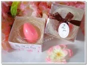 ◎花語人造花資材◎＊特價粉紅鳥蛋香皂禮盒＊彌月~婚禮小物~進場禮物~抽獎禮品~工商贈品