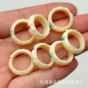 象牙果鑲嵌多寶日月星辰跑環DIY文玩佛珠飾品配飾配件隔珠手串手