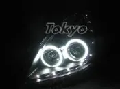 ※Tokyo東京車燈部品※日產NISSAN LIVINA L10 07~13 類R8 LED燈眉雙光圈魚眼黑框大燈 日行