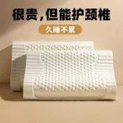 東升精品館 天然乳膠枕頭助睡眠護頸椎橡膠枕芯家用一對宿舍整頭單人