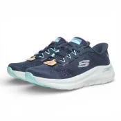 (店+)【SKECHERS】SKECHERS 休閒鞋 ARCH FIT 2.0 深藍 粉 瞬穿 足弓 健走鞋 女 150333NVMT