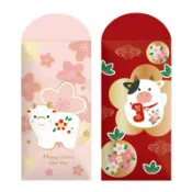 NOAHSHOP 牛年紅包 可愛燙金 上霧膜 日系紅包 春節 過節 隨禮 喜宴 生日專用 燙金紅包