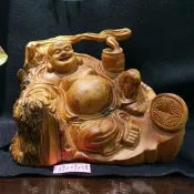 藝言堂◎四川崖柏 重油釘瘤 彌勒佛 雕刻 ◎39*27*38公分有斷裂補(招財神爺 吉祥如意 觀音菩薩 關公 飛天達摩)