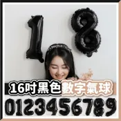 (店+)【臺灣現貨🧾開發票】 16吋黑色數字氣球 | 生日佈置 | 派對氣球 | 鋁箔氣球 | 拍照道具 | 週年慶典