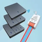 無線遙控開關家用電燈展廳單雙控220v免佈線隨意貼懶人開關燈神器