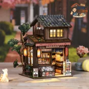 台灣現貨 日式小屋 春日雜貨屋 袖珍屋 diy 3d立體模型 手作材料包 生日禮物