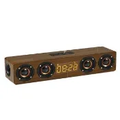 【Quality 聚家】無線音箱 電腦音響 木質藍牙音箱 38*9*8CM 桌面收音機 時鐘 四喇叭 立體音