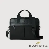 【BRAUN BUFFEL 德國小金牛】台灣總代理 雷諾瓦-TW1 公事包-黑色/BF707-67-BK