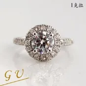 【GU鑽石】A90銀飾品擬真鑽生日禮物求婚戒指科技鑽仿鑽 非水晶鋯石戒指 Apromiz 1克拉四爪花朵鑽戒