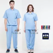 LHLH休閒品牌 水藍色 健檢服裝 休閒服套裝 看護服 工作服 短袖 Polo衫 現貨