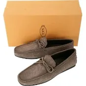 【TOD’S】TODS City Gommino 漸層麂皮綁帶休閒豆豆鞋(男鞋/雪茄色)義大利精品