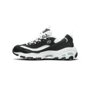 (店+)【SKECHERS】11959-BKW Skechers斯凱奇 D'LITES 1.0 熊貓鞋 蕾絲熊 經典休閒 厚底 舒適 減震耐磨輕便增高 老爹鞋 女款 黑白色