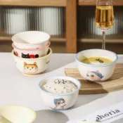 陶瓷 餐具 陶瓷碗 盤子 4.65英寸 醬油碟 調味碟 陶瓷盤  兒童碗 佳樂碗 吐司貓 NONO貓 氣質貓 萌趣熊寶