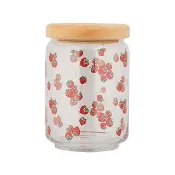 【KOJI COMPANY】木蓋玻璃印花收納罐 草莓 640ml