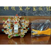 【靜福緣】 精品柳絲『3寸圍雙色水鑽太子冠』小頭圍3~5寸圍 神尊戴中壇元帥三太子神明帽神明冠太子束冠太子帽太子盔