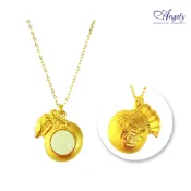 【Angely飾品】富貴雙面福袋鑲天然和闐玉墜項鍊
